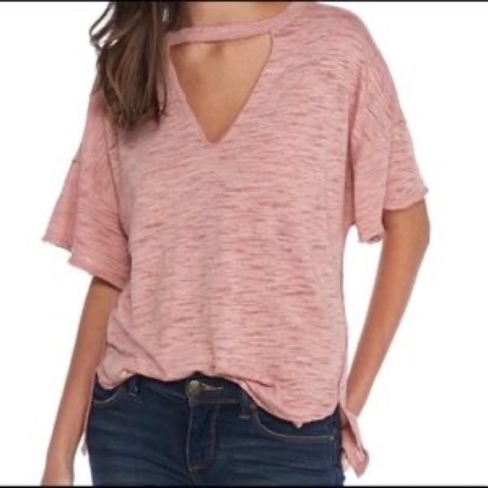 Free People Jordan Burnout Cutout Tee Size Small